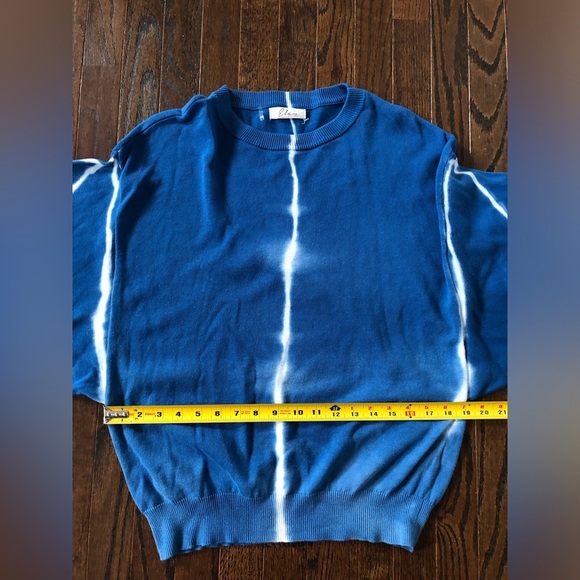 Elan Women’s OSFM Blue/White Tie-Dye Cotton Balloon Sleeved Sweater - EUC! - Picture 9 of 12